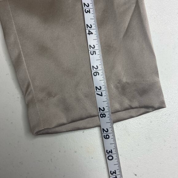 Michelle Mason‎ Women Size 6 Silk Charmeuse Belted Slim Pleated Pants Tie Belt - Picture 11 of 12